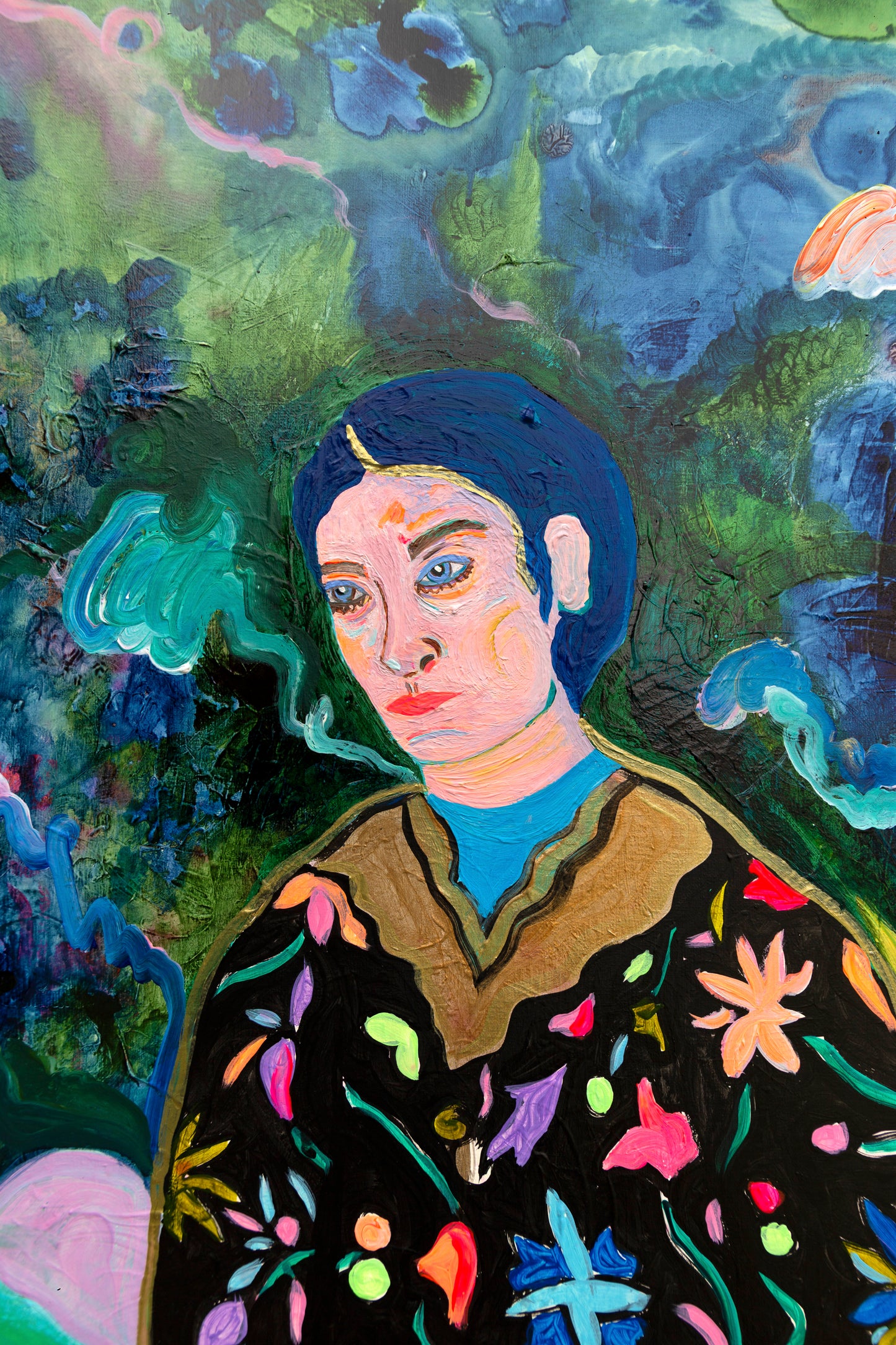 Man in garden Big Painting
