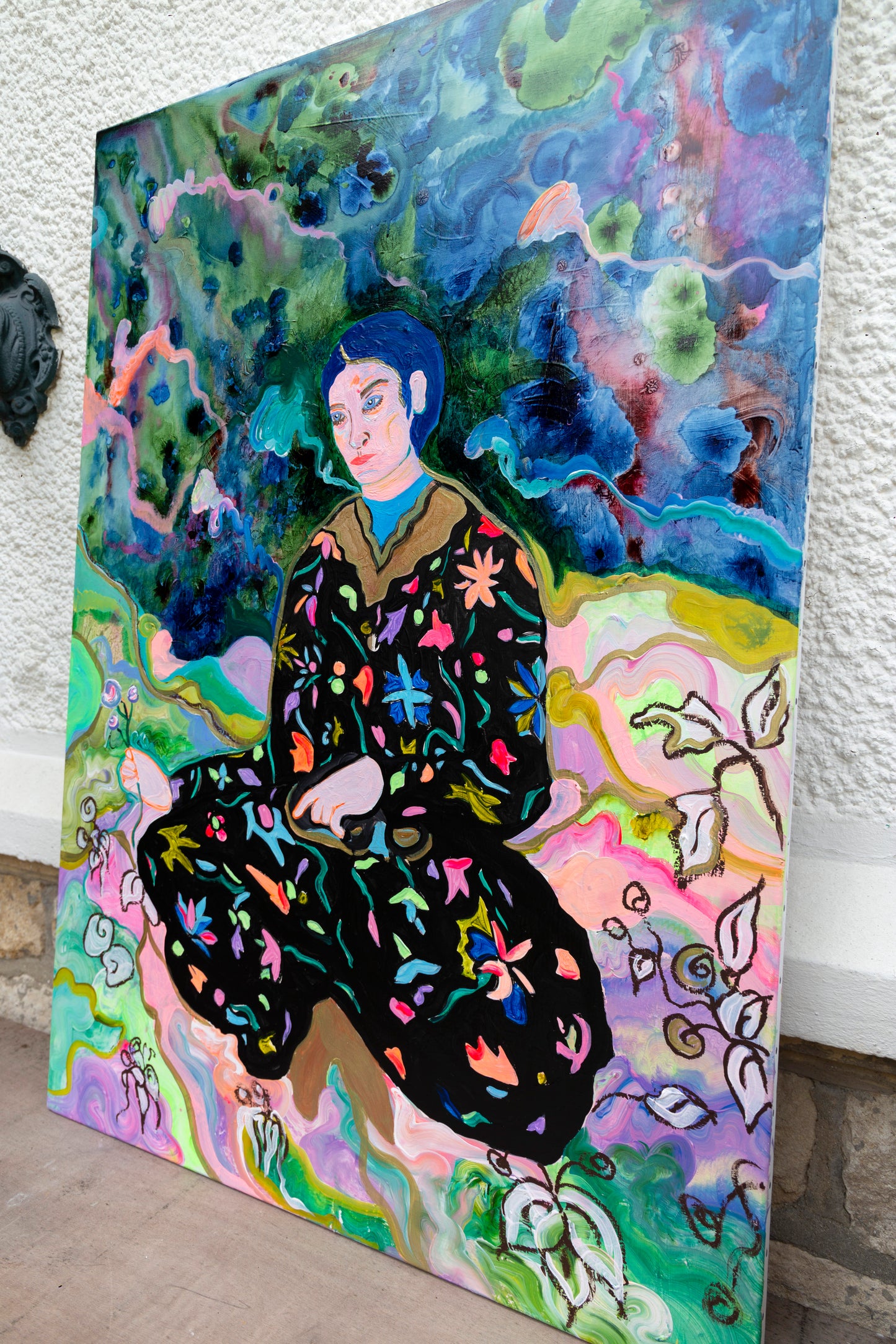 Man in garden Big Painting