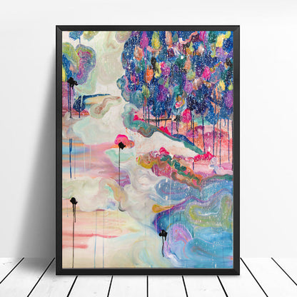 Art print of Abstract Forest in the Snow