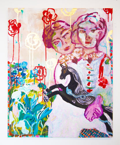 Original Painting, Children portrait contemporary art