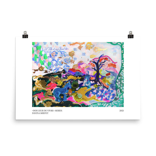 Print with title - "Les Indiens I"