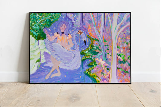 Art print of "Girl in Purple Water"