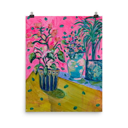Limited Edition Art Print, "Pink and Yellow Bouquet" - Davina Shefet Art Store
