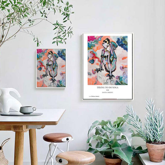 Art Print of expressionist portrait, Contemporary Art - Davina Shefet Art Store